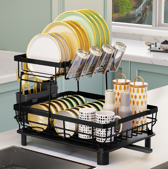 Stainless Steel Dish Rack Organizer (One Set)